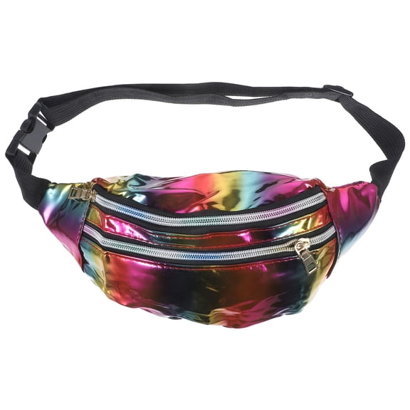 Worgeous 1PC Waterproof Fanny Pack Chic Casual Zipper Waist Bag for Traveling Outdoor Sports (Colorful)