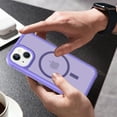 thumbnail image 5 of Allytechgroup Slim Case for iPhone 14, Hard PC Soft TPU Support Wireless Charging Shockproof Magnetic Protctive Case Cover for iPhone 14, Purple, 5 of 6