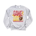 thumbnail image 3 of Trendy Game Day Sweatshirt for Women, Teens, and Kids Red & Yellow Girly Football Sweater Gray Sweatshirt Youth Small, 3 of 5