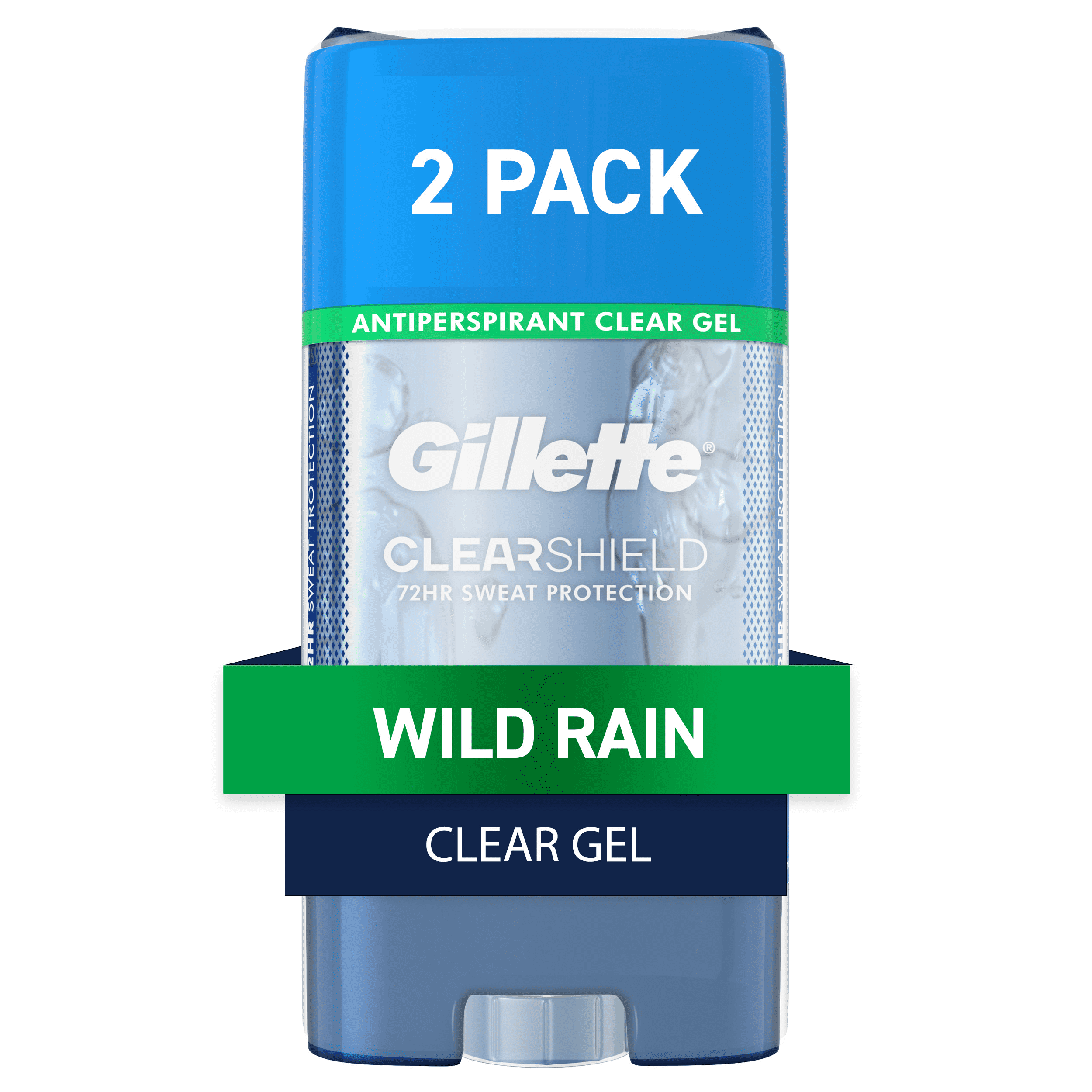 Gillette Antiperspirant and Deodorant for Men, Clear Gel, Wild Rain, Twin Pack - 2 of 3.8oz