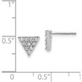 thumbnail image 2 of 14k White Gold Diamond Triangle Earrings - 8mm Natural Diamonds, 2 of 3