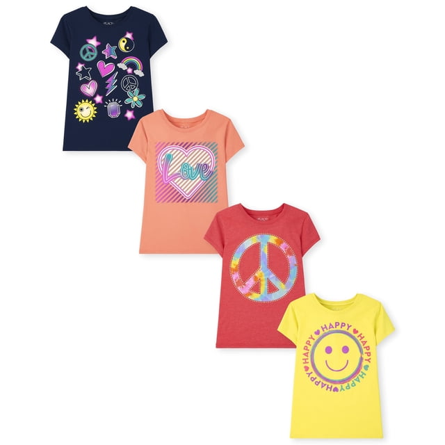 Camiseta The Children's Place Girls Kindness Equality, paquete de 4