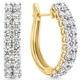 thumbnail image 3 of Pompeii 1 - 5 Ct Double Row Diamond Hoops 14k Gold Lab Grown Women's Earrings (,VS1-VS2), 3 of 3
