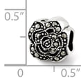 thumbnail image 3 of 925 Sterling Silver Charm For Bracelet Marcasite Flower Bead Stone Crystal, 3 of 7