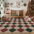 thumbnail image 2 of SUNDEREY 8'x10' Christmas Area Rug,8x10ft Geometric Easy Jute Rug For Living Room,Machine Washable,Holiday Xmas Decor Non Slip Indoor Outdoor Carpet for Dining Room Table Apartment,Red&Green, 2 of 8