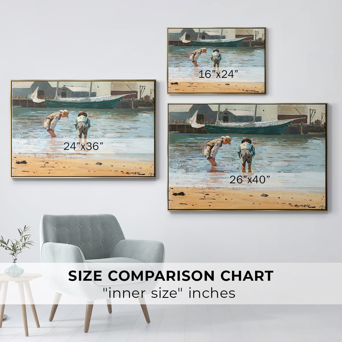 Vintage Landscape-CVII By Wexford Home Framed in Gold Wood Gallery Wrapped Canvas 25 in. x 37 in.