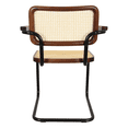 thumbnail image 5 of Breuer Chair Company Marcel Breuer B64 Cesca Cane Cantilever Armchair Arm Chair w/ Black Steel Frame Walnut Wood & Natural Cane (Made in Italy) by Furnish Theory, 5 of 16