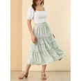 thumbnail image 5 of MODA NOVA Juniors Floral Print Elastic Waist Ruffle Maxi Tiered Skirt, 5 of 5