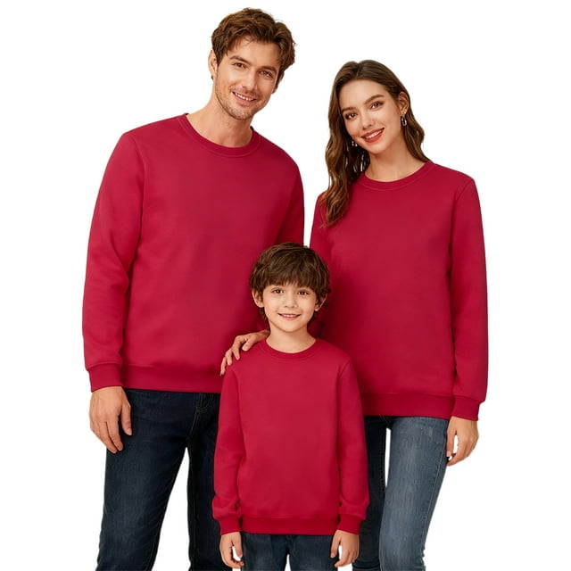 MIASHUI 2025 Petits Pyjamas de Noël Assortis pour la Famille, Chandails à Manches Longues Col Rond Imprimés Assortis pour la Famille, Vêtements Légers et Doux pour les Fêtes, Femmes