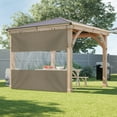 thumbnail image 5 of Covers & all Outdoor Clear Panel Curtain, 12 oz Vinyl Outdor Curtains for Patio, Waterproof & Weather Resistant Tarp with Brass Grommets for Pergola, Porch, Gazebos, Balcony (15' H x 7' W feet, Beige), 5 of 6