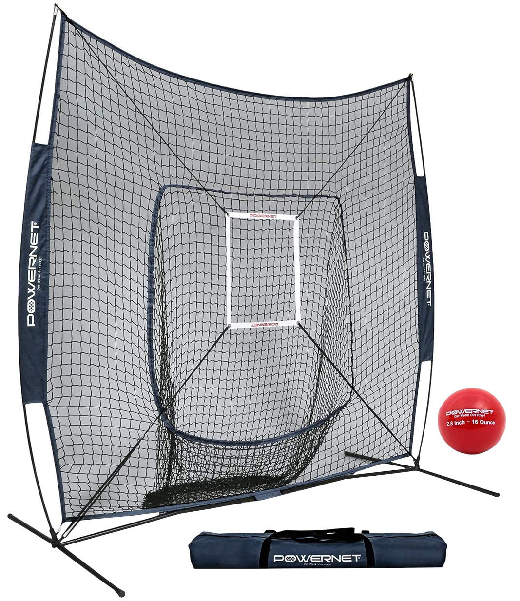 6pc Travel Baseball Softball Practice Set 7x7 Hitting Net Training Balls Bundle for sale online 