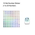 thumbnail image 2 of Uxcell Laser Number Stickers Number 1 to 20 Round Self Adhesive Reflective Sticker for Storage Organizing 10 Sheets(1000pcs), 2 of 7