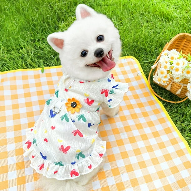 Mom's Best Vestido de princesa para perros y gatos pequeños, vestidos florales de verano, 11.8 x 7.8 pulgadas, ropa para mascotas para primavera, verano y otoño.