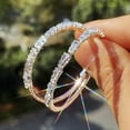 thumbnail image 6 of yinguo women's jewelry large earrings round rhinestone earrings thin hanging gold silver elegant rhinestone earrings wedding accessories valentine's day gift, 6 of 6