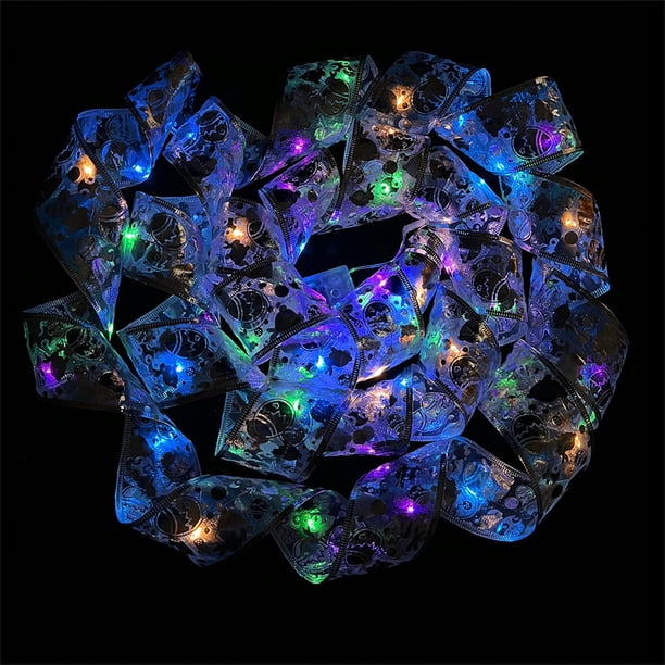 Fiudx Luces de Cinta de Pascua, Luces Led de Cadena de Lazo, Adornos Románticos para Árbol de Pascua, Decoración Navideña Versátil, Perfectas para Coronas, Regalos, Bodas, 100 Cm de Largo
