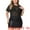 Black Dots Print, variant on Unique Bargains Women's Plus Size Mesh Top Round Neck Short Sleeve Sheer Crop Tops 1X Black