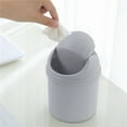 thumbnail image 2 of CMrtew Wastebasket Trash Can - Desktop Mini Plastic Waste Garbage Can with Swing Lid, Stylish Countertop Trash Bin Table Waste Paper Basket Round Small Trash Can for Office Bathroom Bedroom., 2 of 9