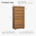 thumbnail image 2 of Tall Dresser for Bedroom, Modern 8 Drawers Dressers, Wood Wave Surface Chests of Drawers for Closet Hallway, Brown, 2 of 9