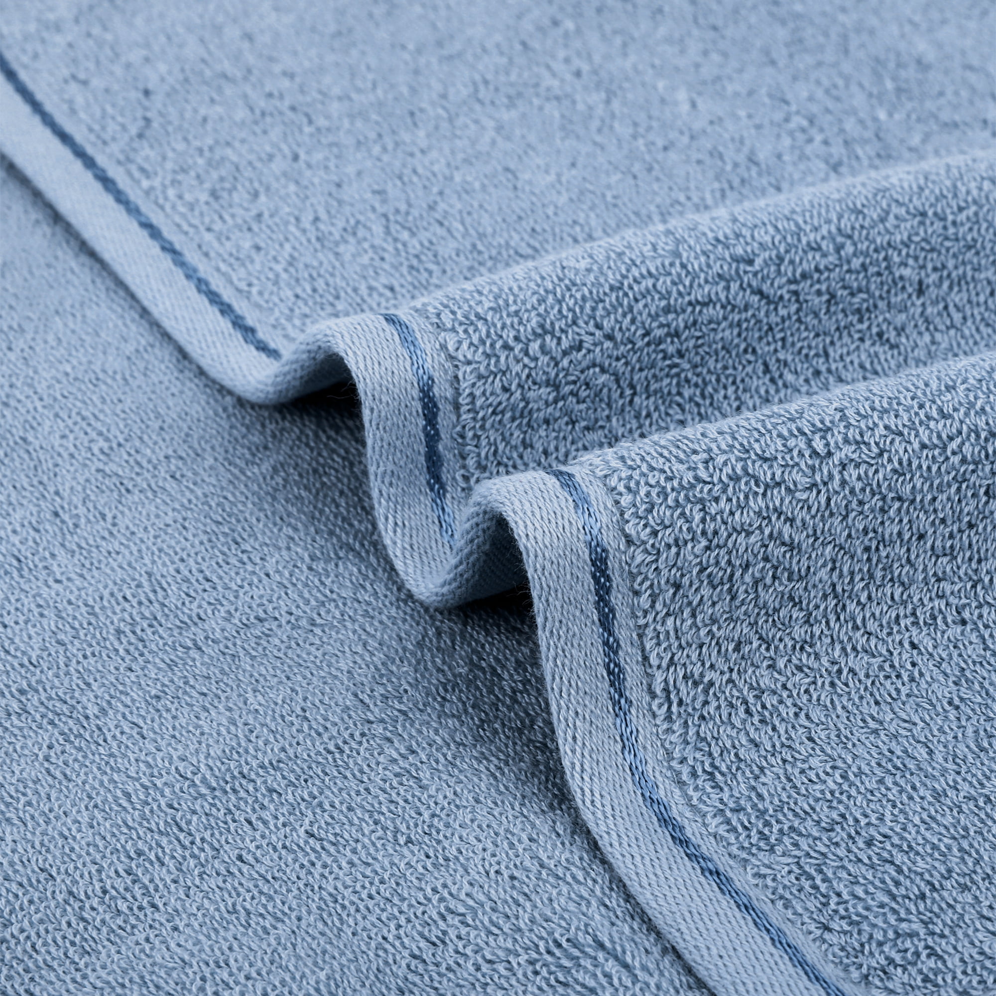Unique Bargains Cotton Hand Towels Soft Absorbent Towel Set Light Steel Blue 2-Piece