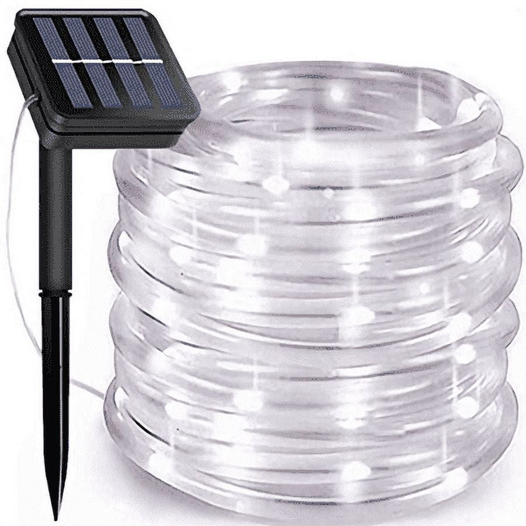 ZOELNIC 100 LEDs 40ft Solar Rope Tube Lights Waterproof String Lights with 8 Lighting Mode Outdoor Garden Decorative Lights for Christmas Wedding Party, White
