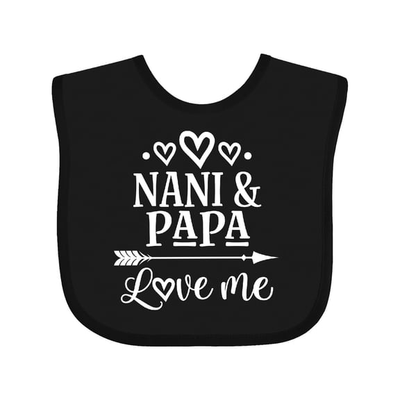 Inktastic Nani and Papa Love Me Grandchild Boys or Girls Baby Bib