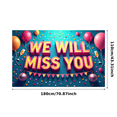 thumbnail image 3 of Shiny Golden We Will Miss You Banner Party Decoration Background Balloons Streamers Bunting for Farewell Party Retirement Party Departure Celebration Photography Props, 3 of 8