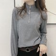 thumbnail image 1 of Suéter elegante de cuello alto medio para otoño e invierno, jersey liso de moda para mujer, jersey tejido con mangas abullonadas, jersey holgado, 1 of 5