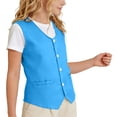 thumbnail image 2 of Odeerbi Chaqueta de Traje de Niños y Niñas Color Sólido V Cuello Botón Chaleco Con Bolsillos Vestido Formal Chaleco Para La Fiesta de Boda, 2 of 9