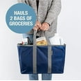 thumbnail image 5 of CleverMade Adult Collapsible Fabric Reusable Eco Bag Tote, Blue/Grey, 1pk, 5 of 7