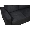 thumbnail image 3 of PonLiving 103" Wide Linen Left Hand Facing Sofa & Chaise with Ottoman Black Grey, 3 of 4