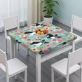 thumbnail image 3 of Green Boston Terrier and Flower Square Fitted Tablecloth with Elastic Edge,Square Table Cover,Washable Elastic Table Cover for Home Kitchen Party Decor 34"x34", 3 of 6