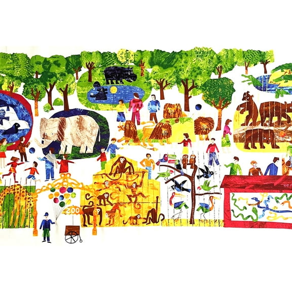 1 Panel - Very Hungry Caterpillar Scenic Cotton Fabric Quilt Panel (Great for Craft Projects, Quilting, Sewing & More) 23” X 44” Wide