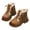Khaki, variant on Girls Hiking Snow Boots Little Kid High Top Dress Shoes Toddler Lace up Ankle Booties(Gold,35)
