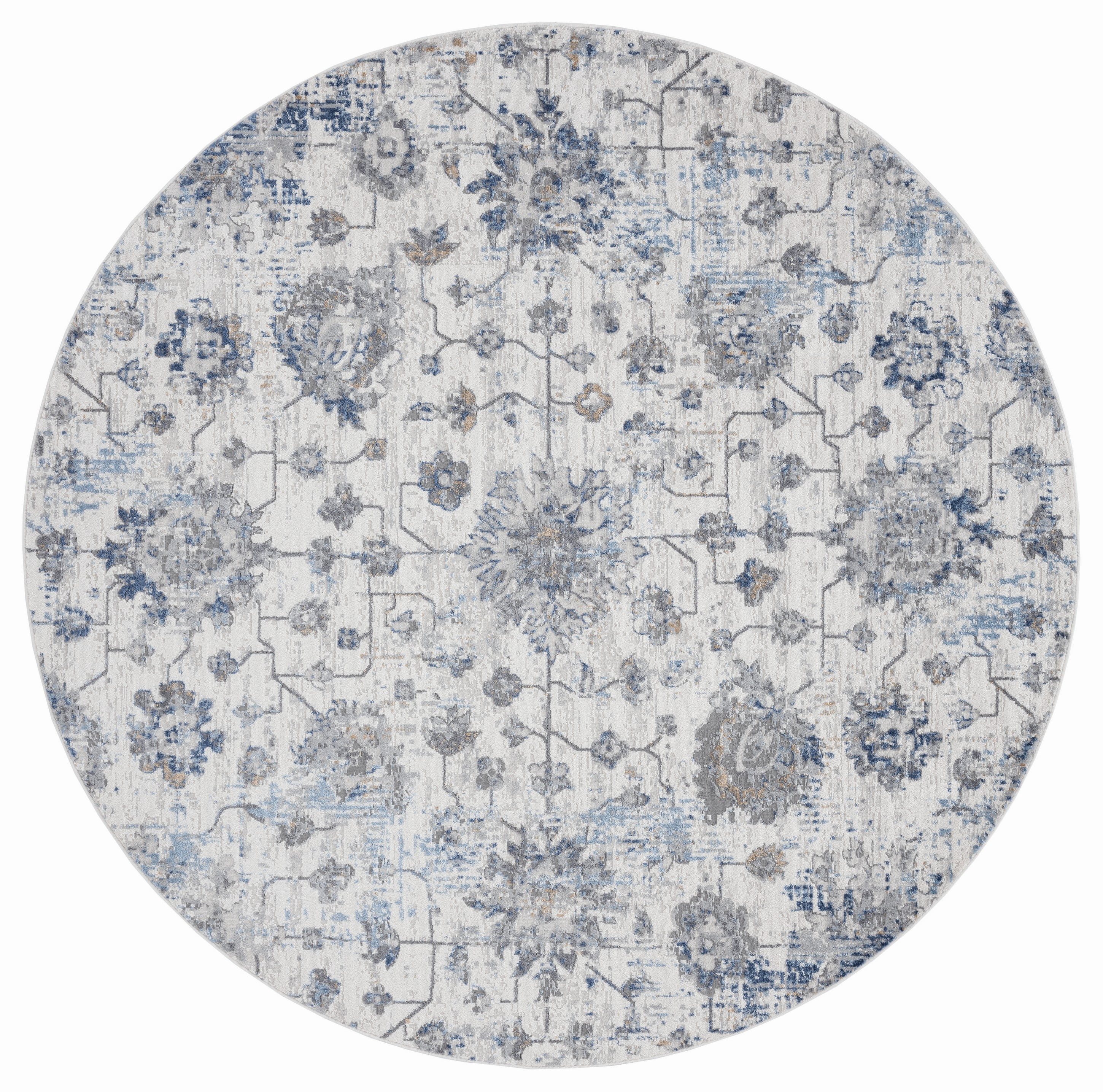 United Weavers Dawson Fireboard Transitional Trellis Runner Rug, Blue, 2'7" x 7'4"