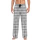 thumbnail image 4 of Pantalones de pijama largos para hombre, informales, con estampado a cuadros, holgados, deportivos, elásticos, rectos, vintage, con bolsillos, 4 of 6