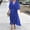 Blue, variant on Women Summer Bohemian Casual Wrap V Neck Ruffle Cap Short Sleeve Belt A Line Pleated Hem Midi Sun Dress Stylish And Elegant V Neck Dress Large Womens Dress Casual Summer Petite Midi Dress
