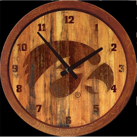 Grimm Industries IA-560-01 20 in. Barrel Team Wall Clock - Branded Tigerhawk Logo, Brown