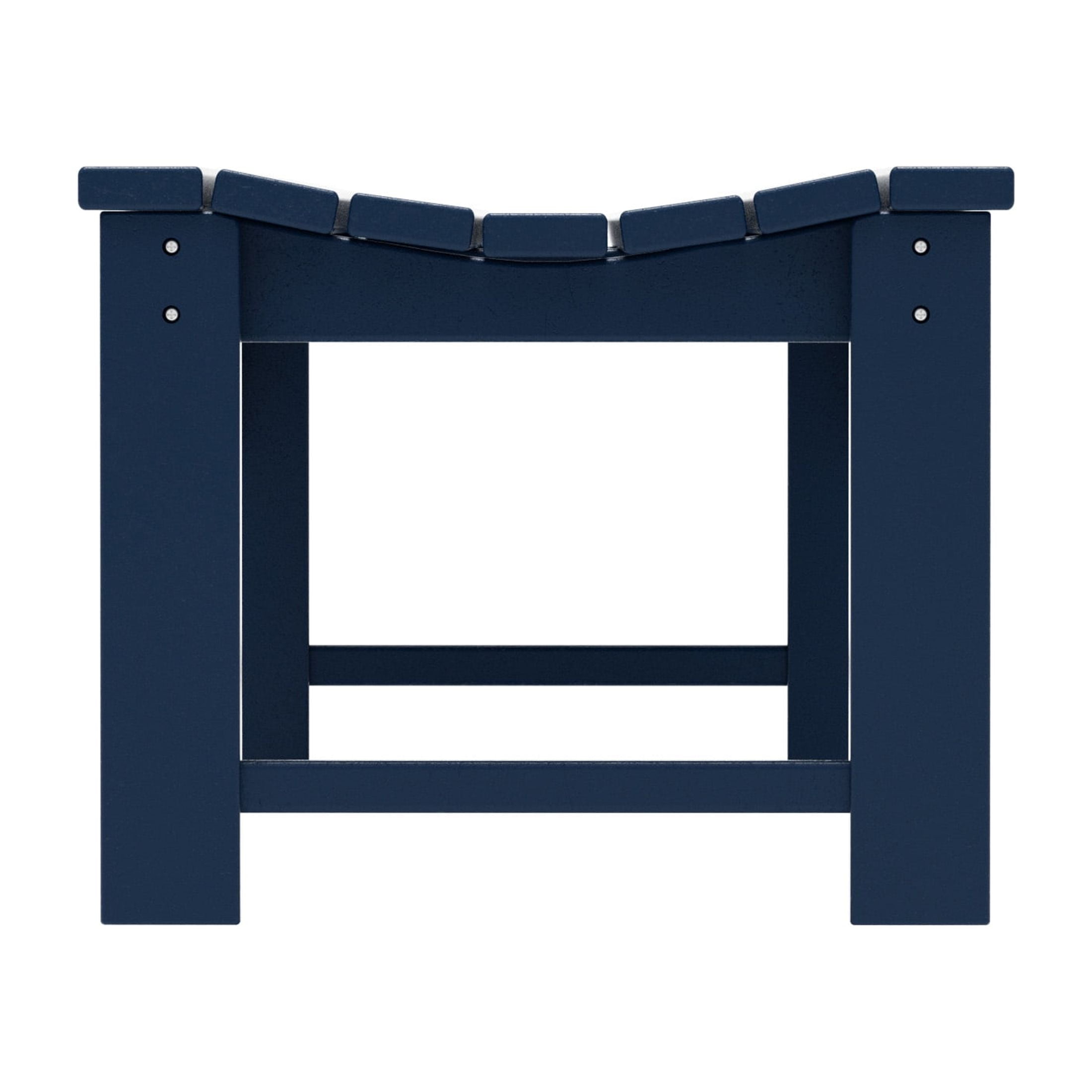 GARDEN Plastic Adirondack Backless Outdoor Bench for Patio Entryway, Navy Blue