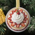 thumbnail image 2 of Strawberry Cake Cute Strawberries Whipped Cream Cakes Food Themed Double Sided Ceramic Foodie Novelty Holiday Christmas Xmas Ornament Gift (Flat Printed Design, NOT 3D), 2 of 3