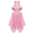 thumbnail image 4 of YEAHDOR Kids Girls Lyrical Dance Dress Sequins Dance Performance Costume,Sizes 4-16 Pink 12, 4 of 5