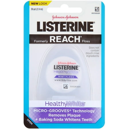 Listerine Healthy White Floss, Mint 30 yd (Pack of 4)