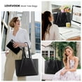 thumbnail image 6 of Lovevook Handbag Purses for Women,Large Work Tote Bag Briefcase Shoulder Bag for Women Fit 15.6 Inch Laptop with Clutch Bag, 6 of 8