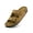 Brown, variant on Men Women Adjustable Double Buckle Strap Sandals Suede with Cork Footbed Comfortable Flat Summer Beach Non-Slip Slides Holiday Casual Walking Brown
