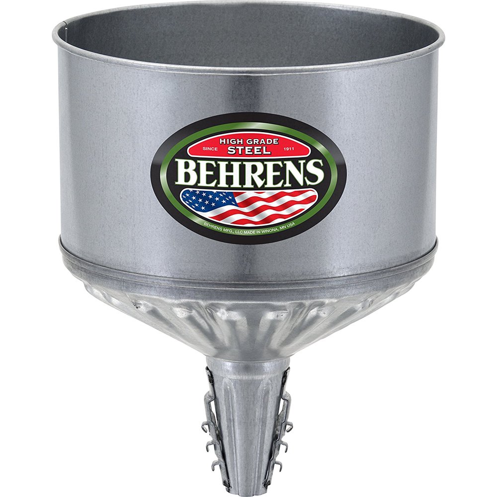 GTF123 Galvanized Steel LockOn Tractor Funnel with Screen, 8 quart, 8