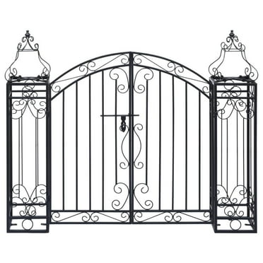 vidaXL Ornamental Garden Gate Wrought Iron 48"x8.1"x39.4", 49419