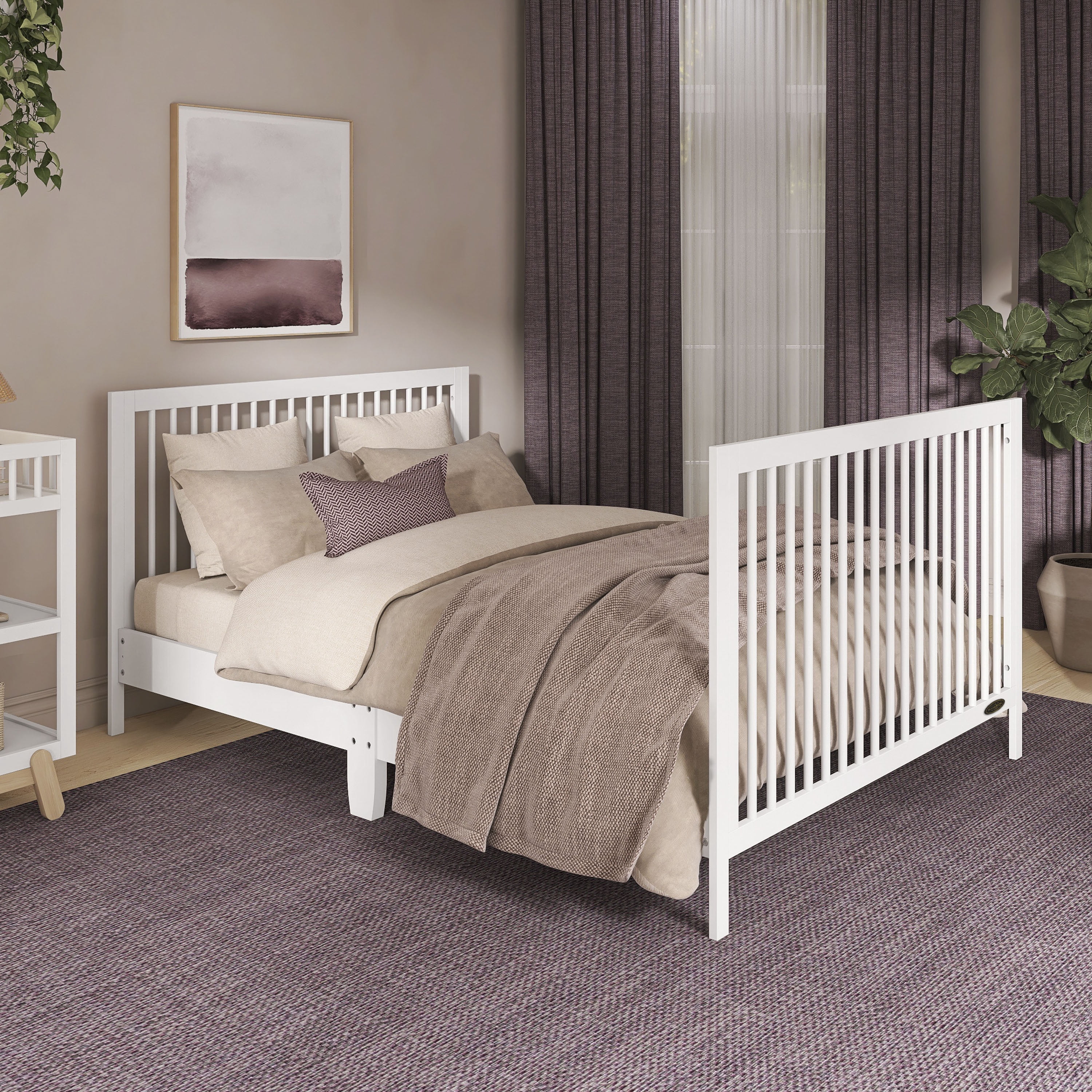 Dream On Me Hygge 5-in-1 Convertible Crib, Vintage White Oak