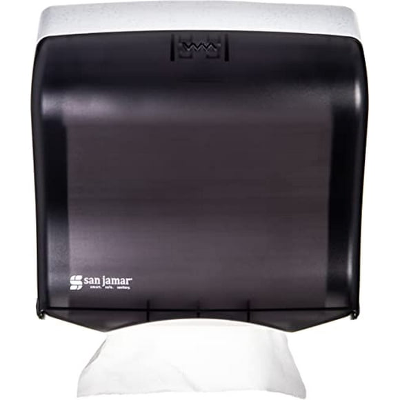San Jamar T1755 Distributeur de Serviettes Ultrafold Fusion, Compatible avec 400 Serviettes Multifold/240 C-Fold-Noir Perle