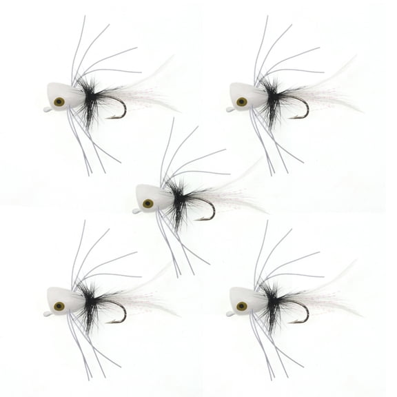 5pcs Popping Insect Lure with Hook Fly Fishing Popper Fly Popper Lures for Trout Topwater Fishing Lures