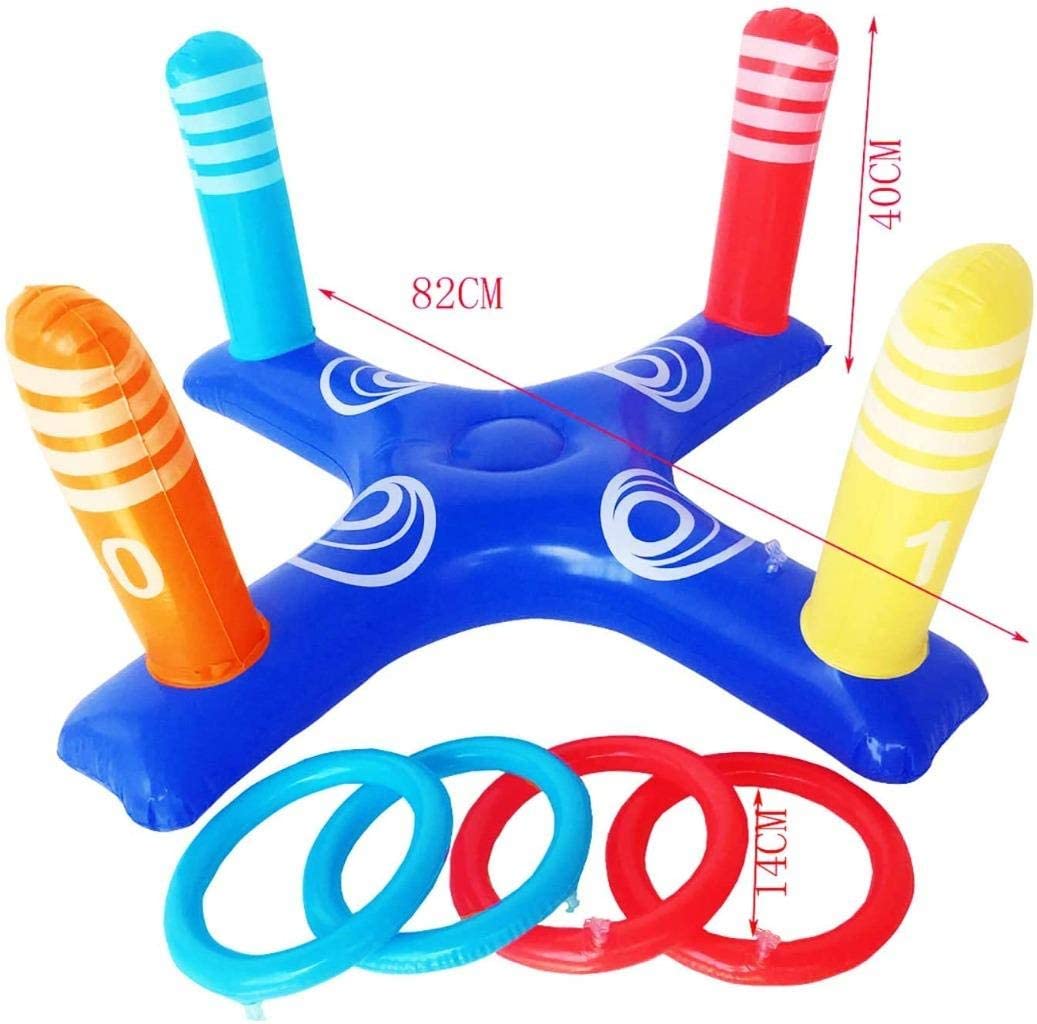 Ixir Inflatable Ring Toss Pool Game Toys Floating Swimming 4 Pcs Adult for Multiplayer Kid Multicolor - image 5 of 8