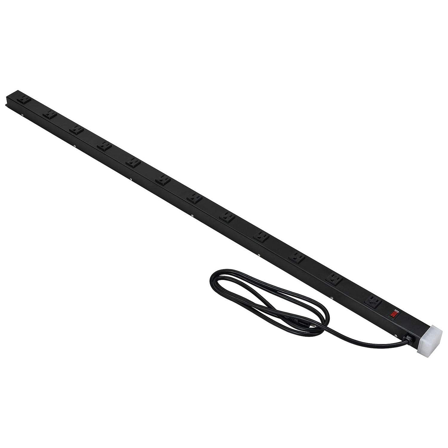 12-Outlet 48" Power Strip, 9' Cord 14/3 Lighted Switch, 15A, 1875W, ETL
